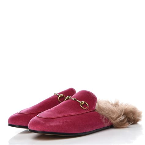 gucci princetown pink fur|Gucci chewbacca slippers.